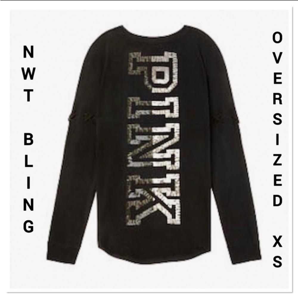 NWT VS PINK XS CREW LONG SLEEVE TSHIRT - Picture 1 of 6